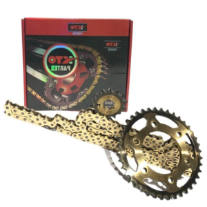 Kit de Piñón y Cadena tras KTO cadena Yamaha FZ16 Color Dorado