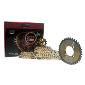 Kit de Piñón y Cadena tras. KTO cadena suzuki best125AX Color Dorado