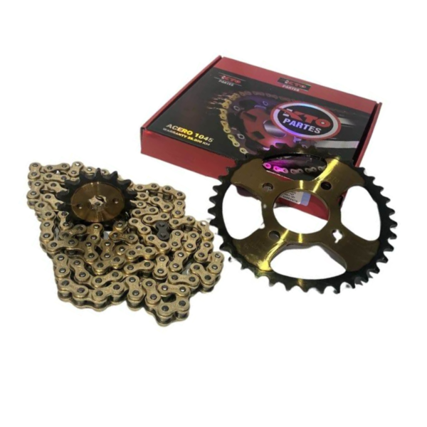 Kit de piñón y cadena para Deltras KTO Bajaj Pulsar